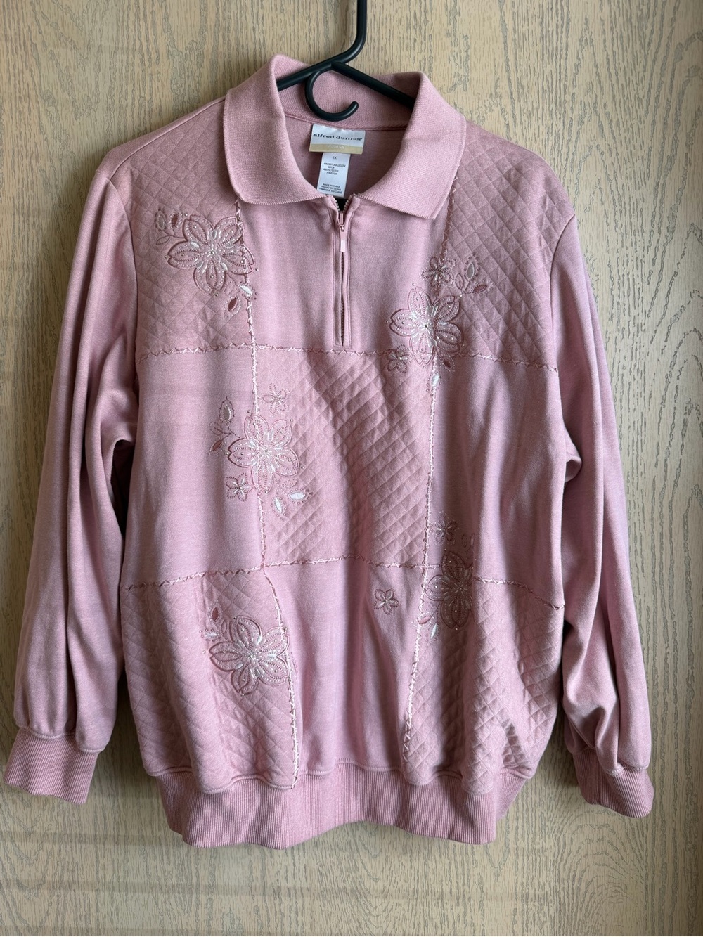 Alfred Dunner Quilted Floral Pullover Hoodie